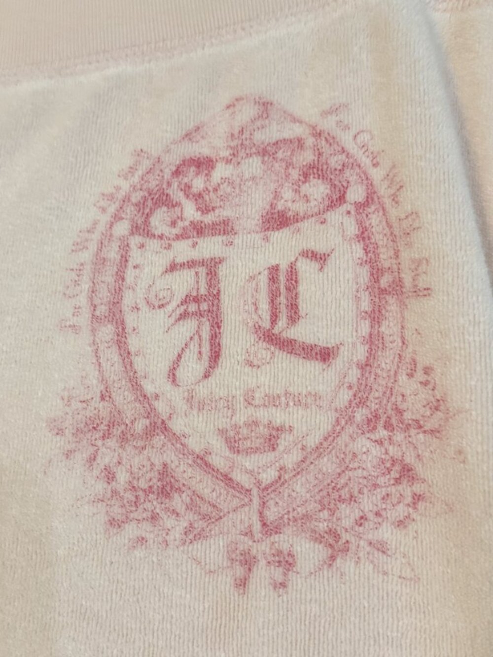 Large Juicy Couture Light Pink Terrycloth Drawstring Pants - Picture 3 of 4